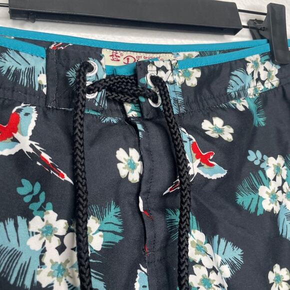 Original Penguin Swimwear Mens Size 30 Blue Bird Floral Volley Swim Board Shorts - Picture 11 of 12